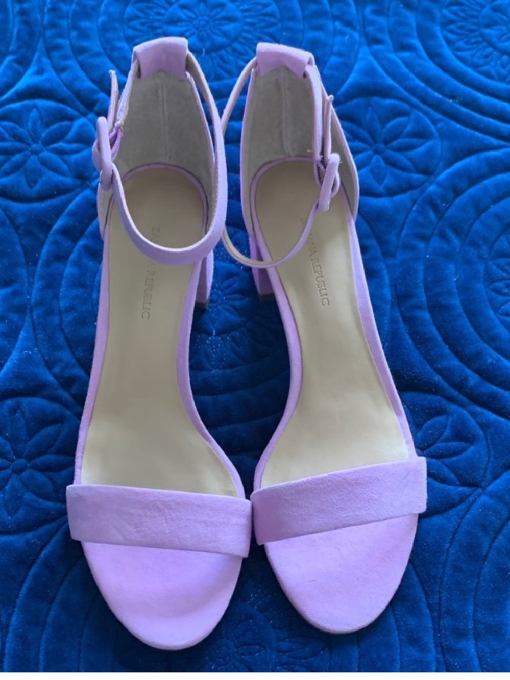 Banana Republic Lilac Suede Ankle Strap Heels